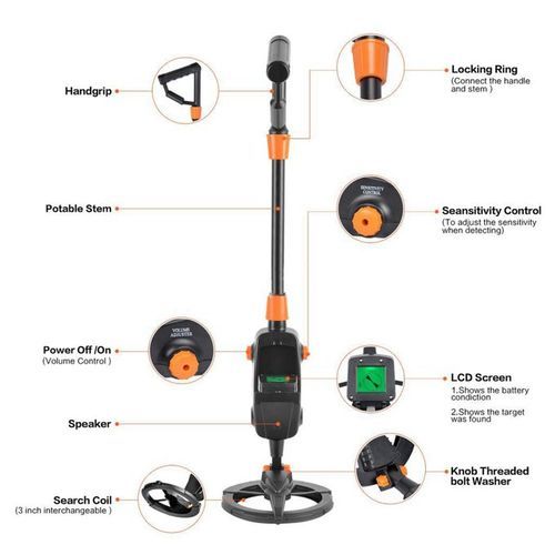 جهاز الكشف عن المعادن المحمول المزود بشاشة LCD